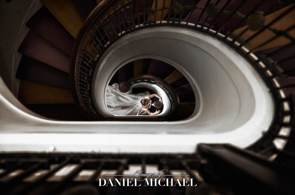 Artistic Wedding Photography at 21C Hotel Staircase
